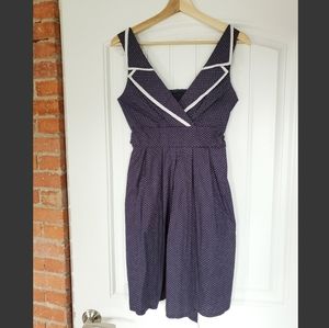 Pink Martini navy blue polka dot dress